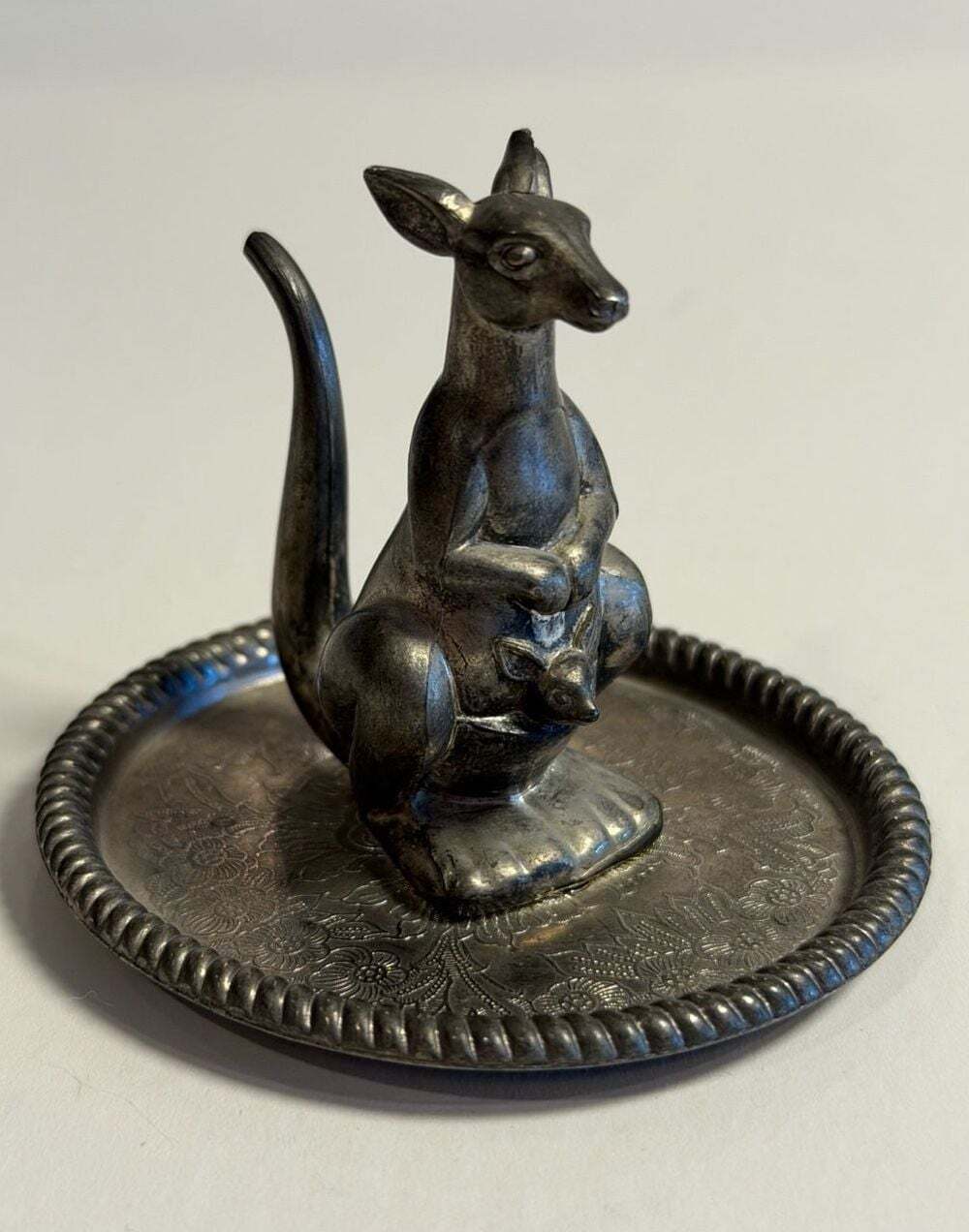 Silver-Plated Kangaroo and Joey Ring‎ Holder Trinket Dish